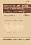Cover image of: Zeitschrift für Geomorphologie Volume 33 Issue 3