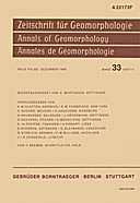Cover image of: Zeitschrift für Geomorphologie Volume 33 Issue 4