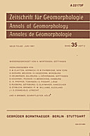 Cover image of: Zeitschrift für Geomorphologie Volume 35 Issue 2