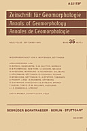 Cover image of: Zeitschrift für Geomorphologie Volume 35 Issue 3