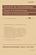 Cover image of: Zeitschrift für Geomorphologie Volume 35 Issue 4