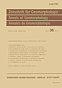 Cover image of: Zeitschrift für Geomorphologie Volume 36 Issue 1