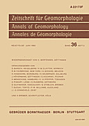 Cover image of: Zeitschrift für Geomorphologie Volume 36 Issue 2