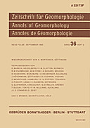 Cover image of: Zeitschrift für Geomorphologie Volume 36 Issue 3