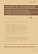 Cover image of: Zeitschrift für Geomorphologie Volume 37 Issue 1