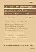 Cover image of: Zeitschrift für Geomorphologie Volume 37 Issue 2