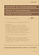 Cover image of: Zeitschrift für Geomorphologie Volume 37 Issue 3