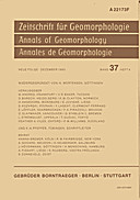 Cover image of: Zeitschrift für Geomorphologie Volume 37 Issue 4