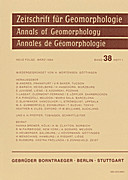 Cover image of: Zeitschrift für Geomorphologie Volume 38 Issue 1