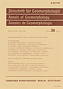 Cover image of: Zeitschrift für Geomorphologie Volume 38 Issue 2