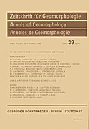 Cover image of: Zeitschrift für Geomorphologie Volume 39 Issue 3