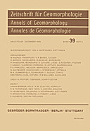 Cover image of: Zeitschrift für Geomorphologie Volume 39 Issue 4