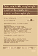 Cover image of: Zeitschrift für Geomorphologie Volume 40 Issue 1