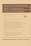 Cover image of: Zeitschrift für Geomorphologie Volume 40 Issue 2