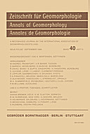 Cover image of: Zeitschrift für Geomorphologie Volume 40 Issue 3