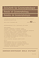 Cover image of: Zeitschrift für Geomorphologie Volume 40 Issue 4