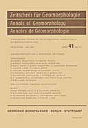 Cover image of: Zeitschrift für Geomorphologie Volume 41 Issue 2