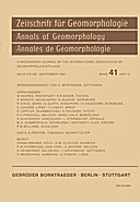 Cover image of: Zeitschrift für Geomorphologie Volume 41 Issue 3