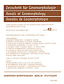 Cover image of: Zeitschrift für Geomorphologie Volume 42 Issue 3