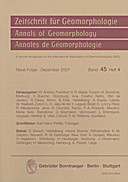 Cover image of: Zeitschrift für Geomorphologie Volume 45 Issue 4