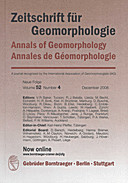 Cover image of: Zeitschrift für Geomorphologie Volume 52 Issue 4