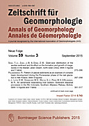 Cover image of: Zeitschrift für Geomorphologie Volume 59 Issue 3