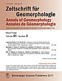 Cover image of: Zeitschrift für Geomorphologie Volume 61 Issue 3