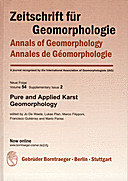 Cover image of: Zeitschrift für Geomorphologie, Supplementary Issues Volume 54 Supplementary Issue 2