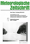 Cover image of: Meteorologische Zeitschrift Vol. 3 No. 1