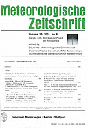 Cover image of: Meteorologische Zeitschrift Vol. 10 No. 6