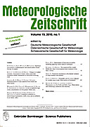Cover image of: Meteorologische Zeitschrift Vol. 19 No. 1