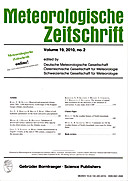 Cover image of: Meteorologische Zeitschrift Vol. 19 No. 2