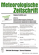 Cover image of: Meteorologische Zeitschrift Vol. 19 No. 6