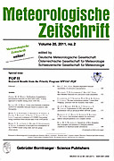 Cover image of: Meteorologische Zeitschrift Vol. 20 No. 2