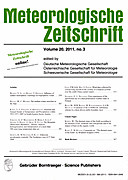 Cover image of: Meteorologische Zeitschrift Vol. 20 No. 3