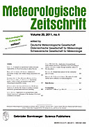 Cover image of: Meteorologische Zeitschrift Vol. 20 No. 4