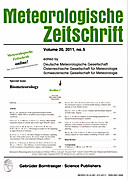 Cover image of: Meteorologische Zeitschrift Vol. 20 No. 5