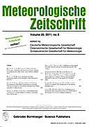 Cover image of: Meteorologische Zeitschrift Vol. 20 No. 6