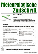Cover image of: Meteorologische Zeitschrift Vol. 21 No. 1