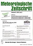 Cover image of: Meteorologische Zeitschrift Vol. 21 No. 3