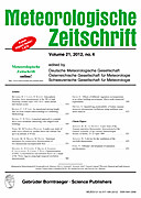 Cover image of: Meteorologische Zeitschrift Vol. 21 No. 4