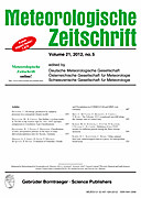 Cover image of: Meteorologische Zeitschrift Vol. 21 No. 5