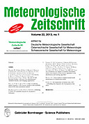 Cover image of: Meteorologische Zeitschrift Vol. 22 No. 1