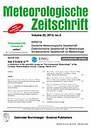 Cover image of: Meteorologische Zeitschrift Vol. 22 No. 2