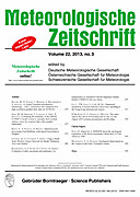 Cover image of: Meteorologische Zeitschrift Vol. 22 No. 3