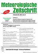 Cover image of: Meteorologische Zeitschrift Vol. 22 No. 4