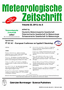 Cover image of: Meteorologische Zeitschrift Vol. 22 No. 5