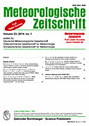 Cover image of: Meteorologische Zeitschrift Vol. 23 No. 1