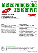 Cover image of: Meteorologische Zeitschrift Vol. 24 No. 3