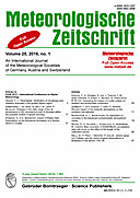 Cover image of: Meteorologische Zeitschrift Vol. 25 No. 1